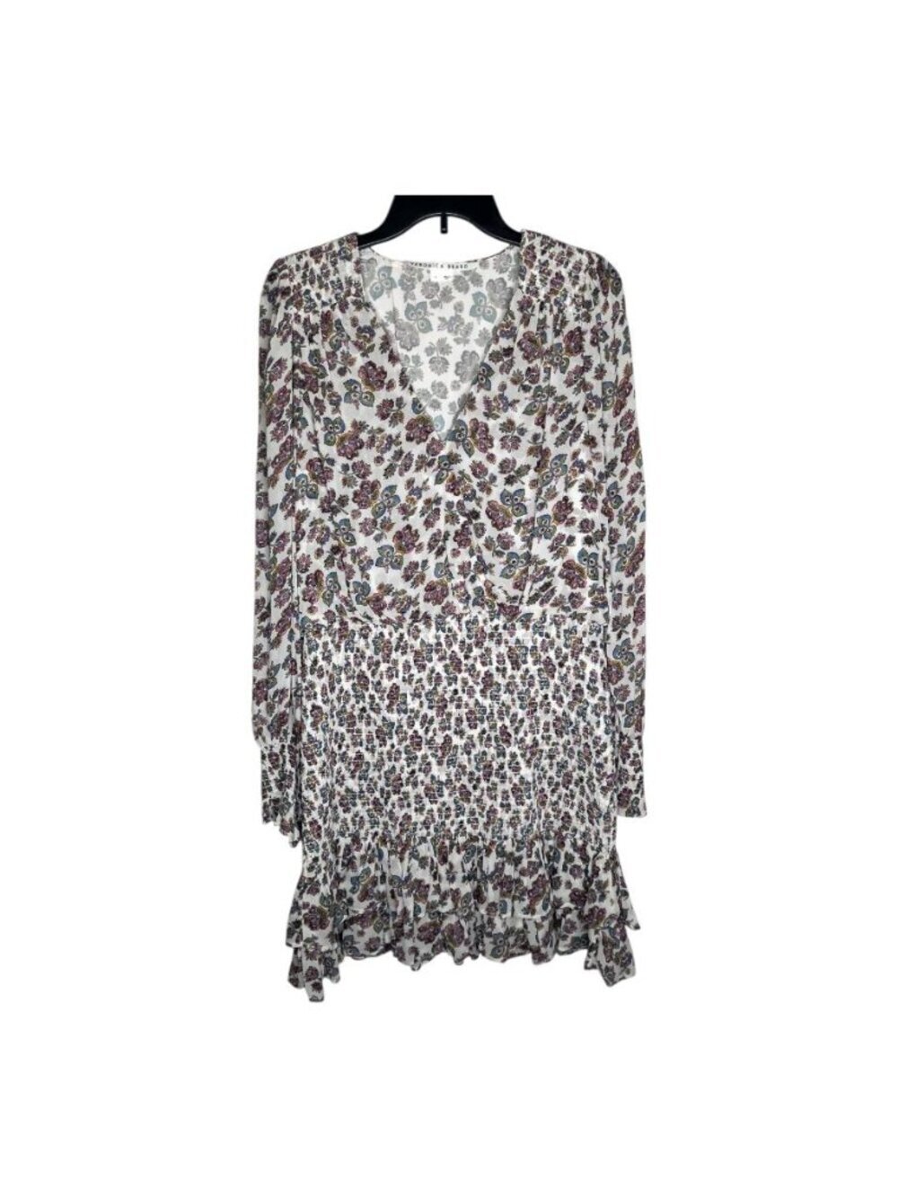 Veronica Beard Floral Saera Smock Chiffon Dress Women's Size 12 Multicolor
